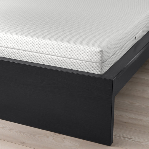 MALM Bed frame with mattress, black-brown/Åbygda firm, 160x200 cm