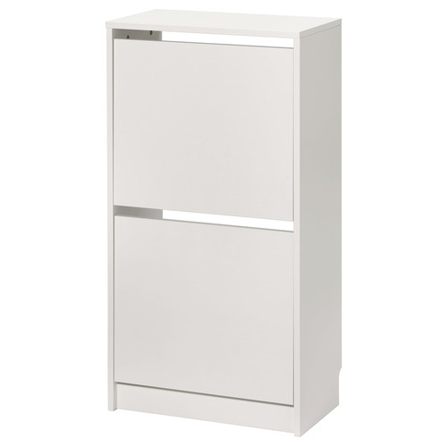 BISSA Shoe cabinet with 2 compartments, white, 49x28x93 cm