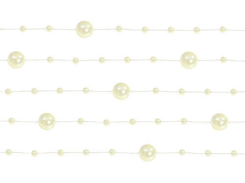 Decorative Pearl Garland 1.3m 5pcs, cream