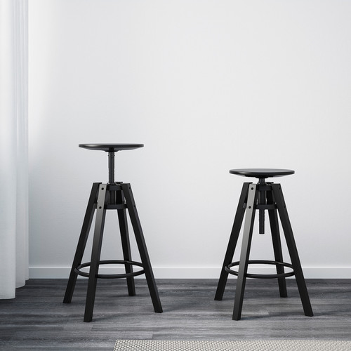 DALFRED Bar stool, black, 63-74 cm