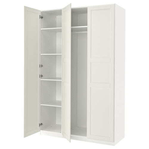 PAX / TYSSEDAL Wardrobe combination, white/mirror glass, 150x60x236 cm