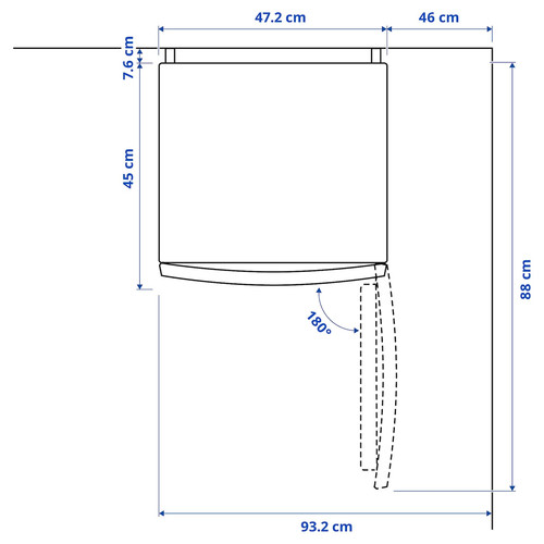 TILLREDA Fridge, freestanding/white, 43 l