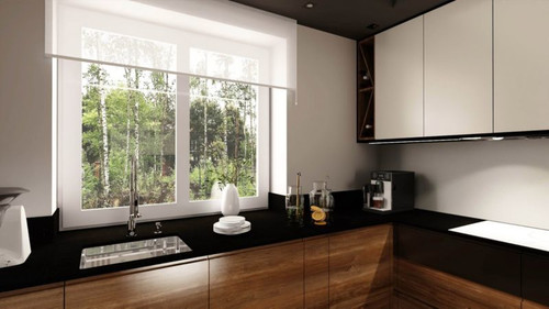 Laminated Kitchen Worktop 60 x 2.8 x 305 cm, matt black