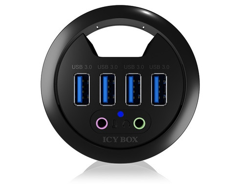 Icybox IB-HUB1403A USB 3.0 4-Port Hub + 1x Audio