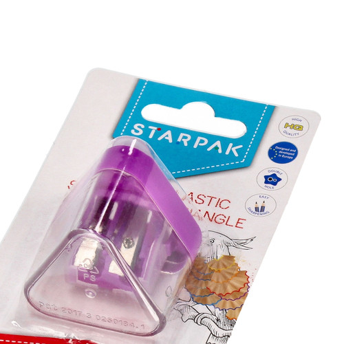 Starpak Double Plastic Sharpener Triangle, violet