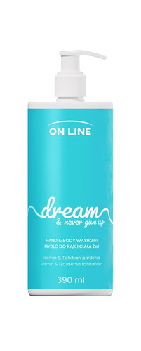 ON LINE Hand & Body Wash 2in1 Dream Jasmin & Tahitan Gardenia Vegan 390ml