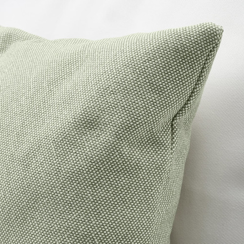 SANDTRAV Cushion, grey-green/white, 45x45 cm