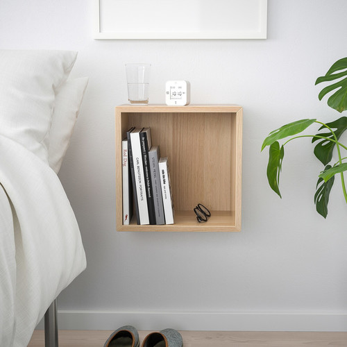 EKET Wall-mounted shelving unit, white stained oak effect, 35x25x35 cm