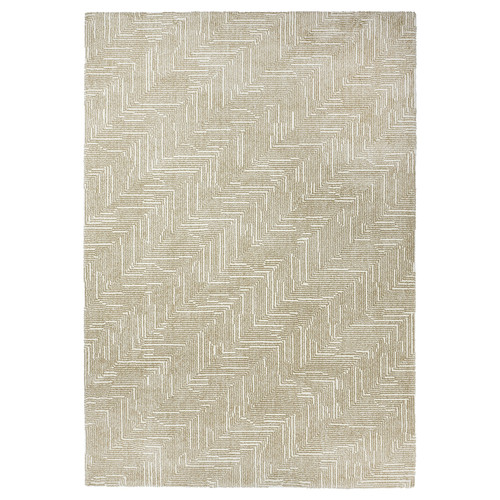 LINJEPLATS Rug, low pile, beige/off-white, 160x230 cm