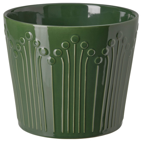 VINTERFINT Plant pot, green, 15 cm