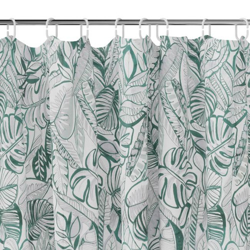 Shower Curtain GoodHome Nassua 180 x 200 cm, green leaves