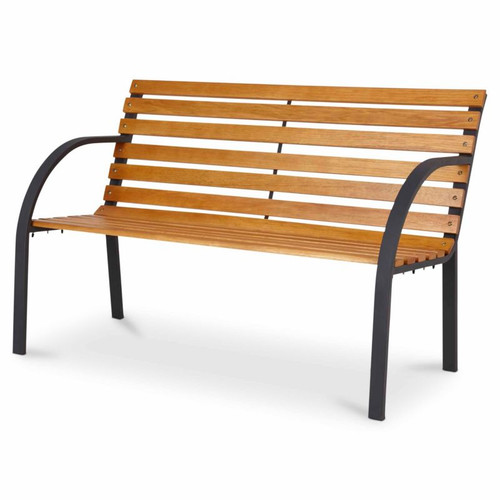 Garden Bench with Armrest Norfolk, brown