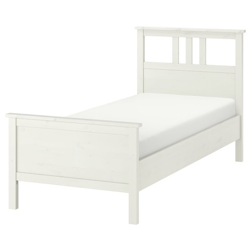 HEMNES Bed frame, white stain, 90x200 cm