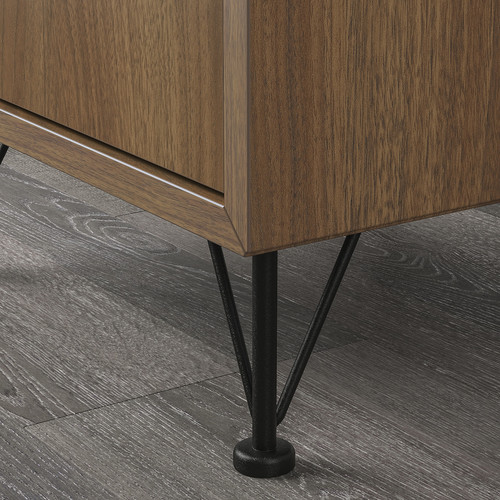 EKET Cabinet combination with legs, walnut effect/metal black, 70x35x80 cm