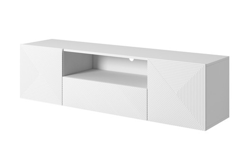 Wall-Mounted TV Cabinet Asha 167 cm, glossy white