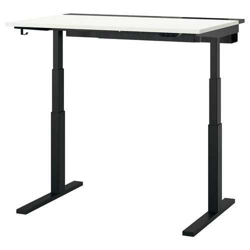 MITTZON Desk sit/stand, electric white/black, 120x80 cm