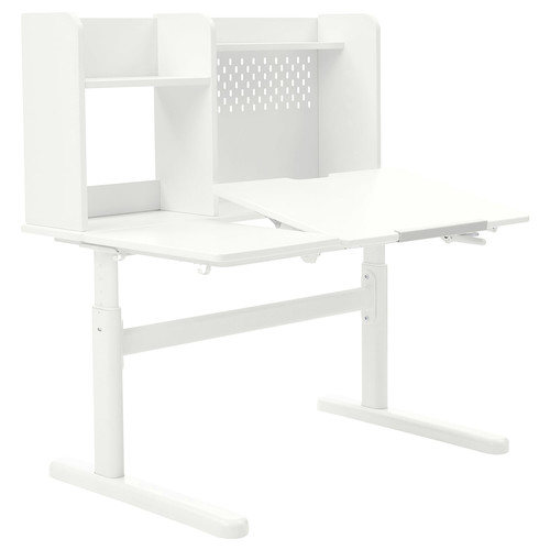 BERGLÄRKA Desk top and shelf, white, 100x70 cm