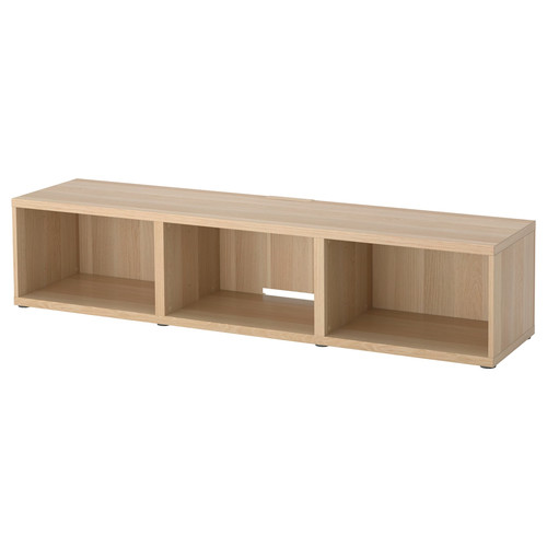 BESTÅ TV bench, white stained oak effect, 180x40x38 cm