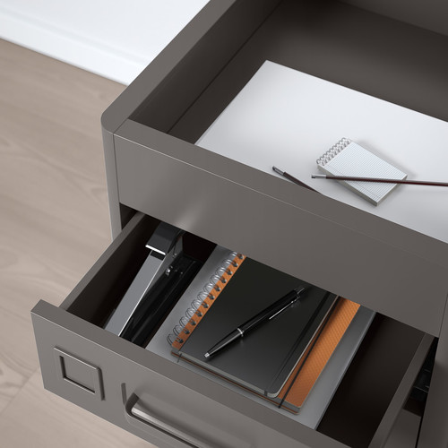 IDÅSEN Drawer unit on castors, dark grey, 42x61 cm