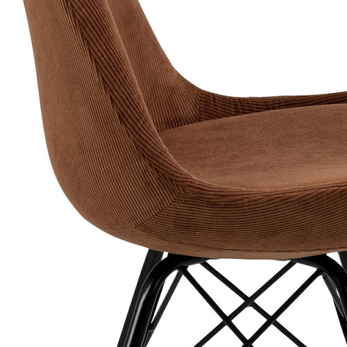 Dining Chair Eris, corduroy, copper