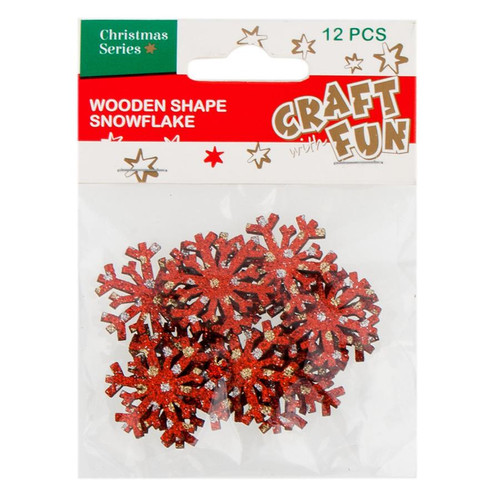 Christmas Decorations Wooden Shape Snowflake 12pcs