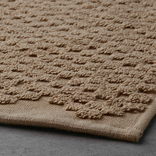 FJÄLLKATTFOT Bath mat, beige, 50x80 cm