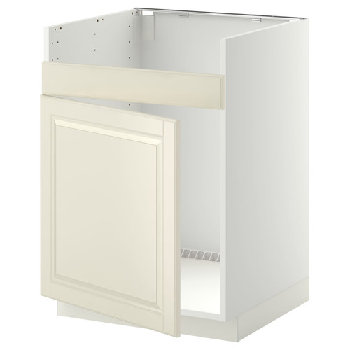 METOD Base cab f HAVSEN single bowl sink, white/Bodbyn off-white, 60x60 cm