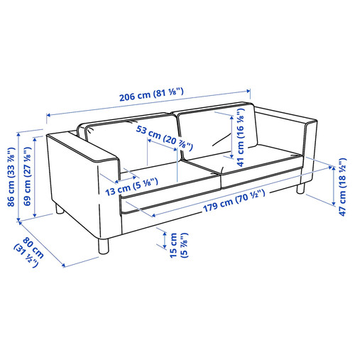 PÄRUP 3-seat sofa, Gunnared beige