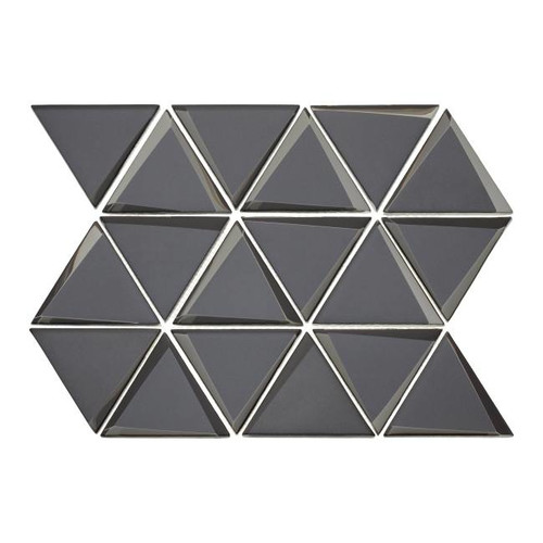 Glass Mosaic Tile Triangle 38 x 28.4 cm, dark grey, 1pc