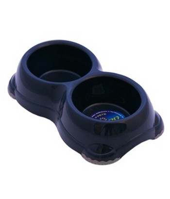 Dog Bowl Smarty Double 1 2x 0.33l, dark blue