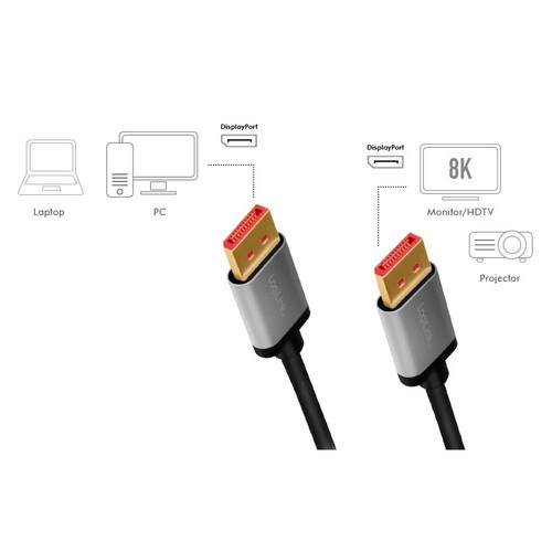 LogiLink DisplayPort Cable 8K 60Hz DP/M - DP/M 3m