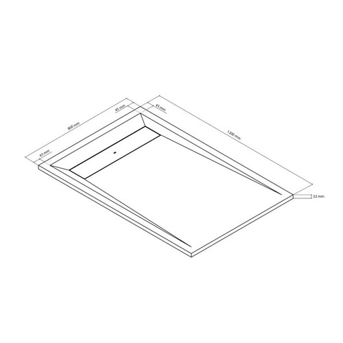 GoodHome Shower Tray, rectangular, 80x120 cm, white