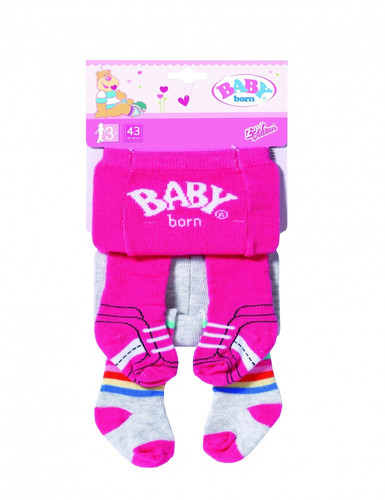 Zapf BABY born Trend Tights (2 pack) 43cm, assorted colours, 3+