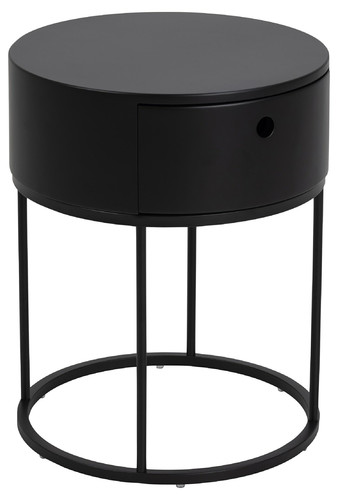 Nightstand Bedside Table Polo, black