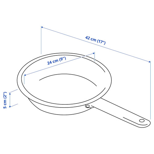 IKEA 365+ Frying pan, stainless steel/non-stick coating, 24 cm