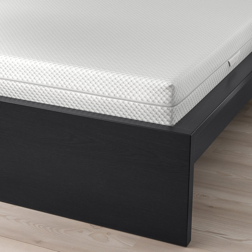 MALM Bed frame with mattress, black-brown/Åbygda medium firm, 160x200 cm