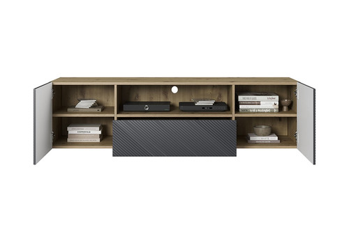 Wall-Mounted TV Cabinet Asha 167 cm, artisan/rivier stone mat