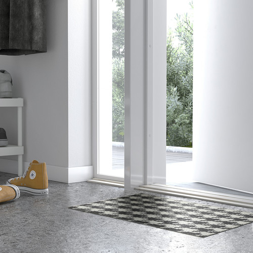 TOMTRÄTT Door mat, light grey/dark grey, 40x60 cm