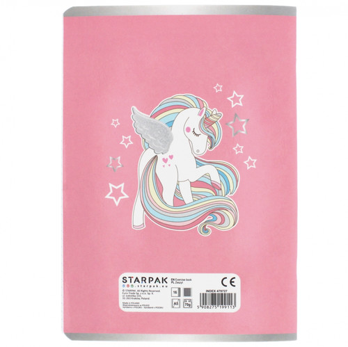 Notebook A5 16 Sheets Squared Unicorn 20-pack