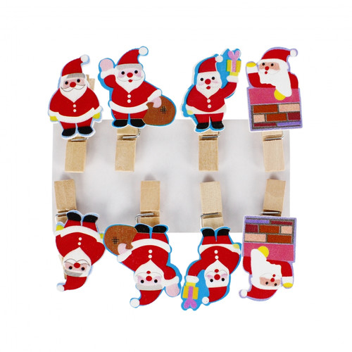 Craft Christmas Decoration Clip Santa 8pcs