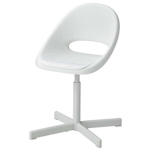 LOBERGET / SIBBEN Children’s desk chair with pad, white/turquoise
