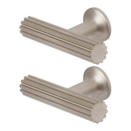 GoodHome Cabinet Handle Sumac T, silver, 2 pack