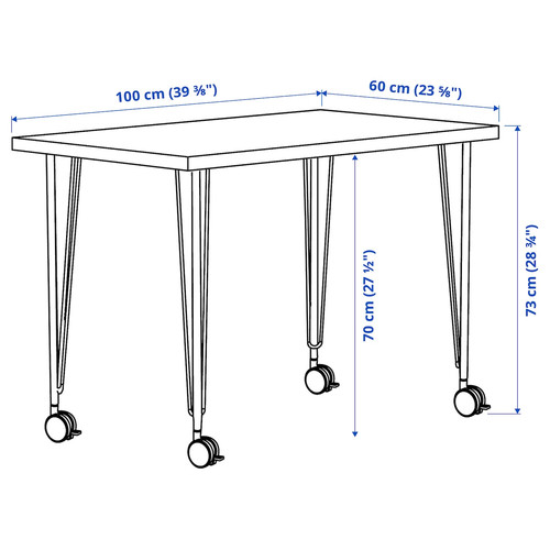 LINNMON / KRILLE Desk, white/black, 100x60 cm