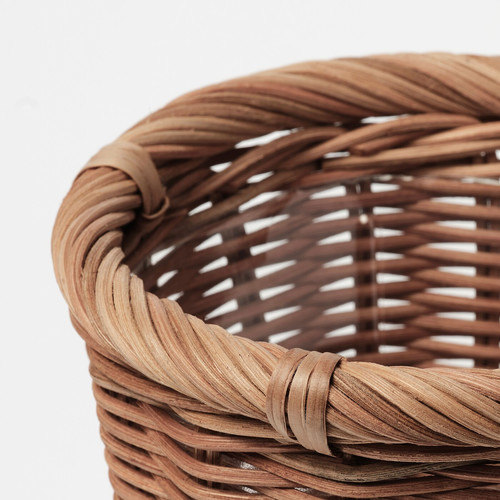 KAKTUSFIKON Plant pot, rattan, 12 cm