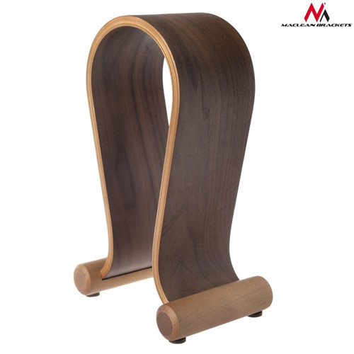 Maclean Headphones Stand Wooden Walnut Color MC-815W