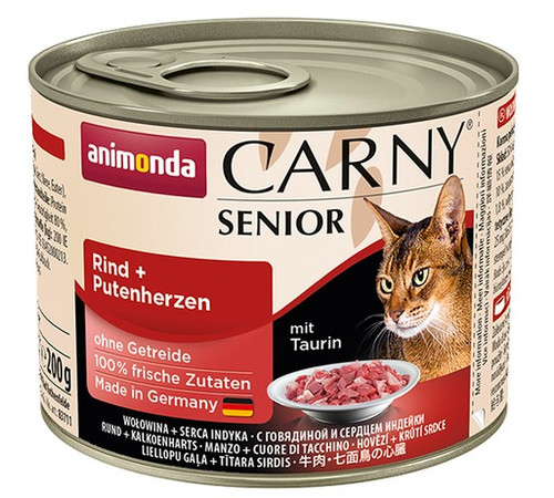 Animonda Carny Senior Cat Food Beef & Turkey Hearts 200g