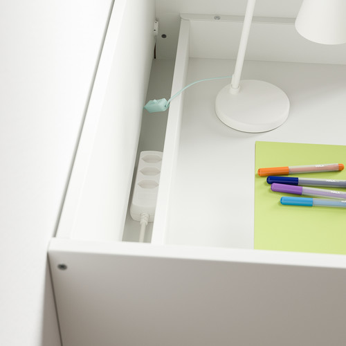 SMÅSTAD Desk, white white/with 2 drawers, 90x79x100 cm