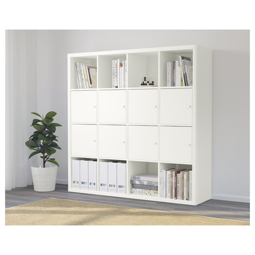 KALLAX Shelf unit with 8 inserts, white, 147x147 cm