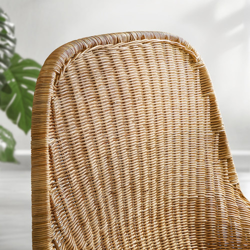 FRYKSÅS Armchair and footstool, rattan/Risane natural