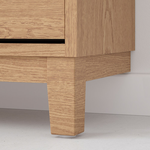 STÄLL Shoe cabinet with 3 compartments, oak veneer, 79x29x148 cm